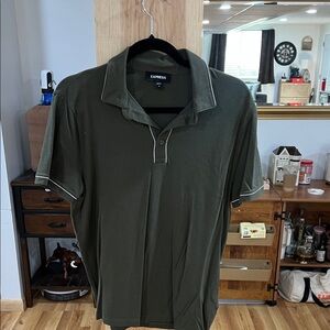 Express Men's Olive Polo Shirt